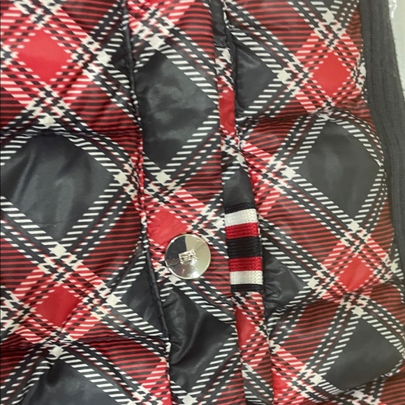 Tommy Hilfiger Red and Black Plaid Women's Vest - Picture 7 of 8